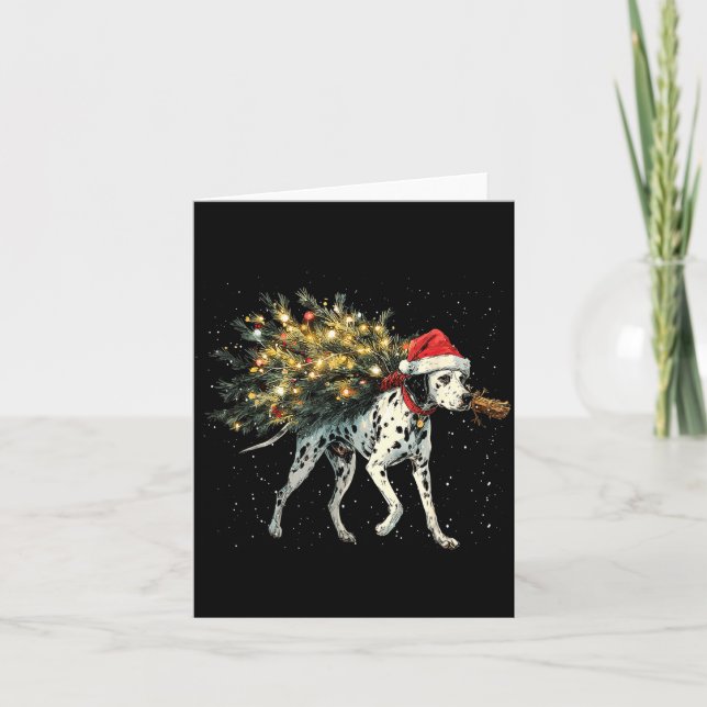 Cute Dalmatian Dog In A Christmas Tree For Men Wom Karte (Vorderseite)