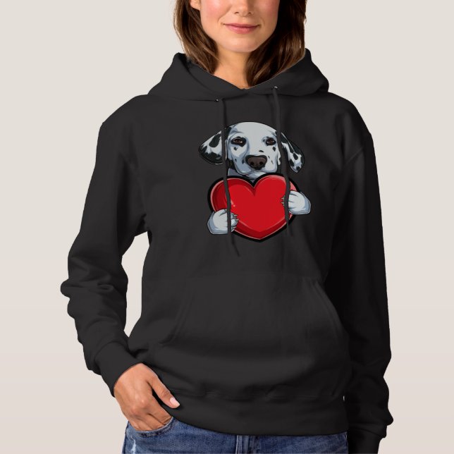 Cute Dalmatian Valentine s Day Dog  Dalmatian Hoodie (Vorderseite)