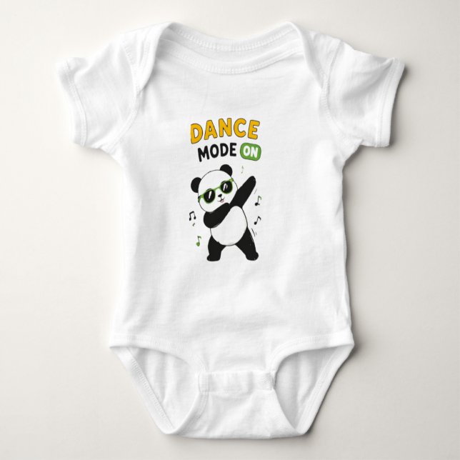 Cute "Dance Mode" Panda Bear Baby Bodysuit Alterna Strampler (Vorderseite)