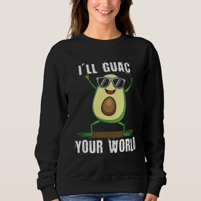 Cute dancing avocado  guac your world  vegan sweatshirt (Vorderseite)