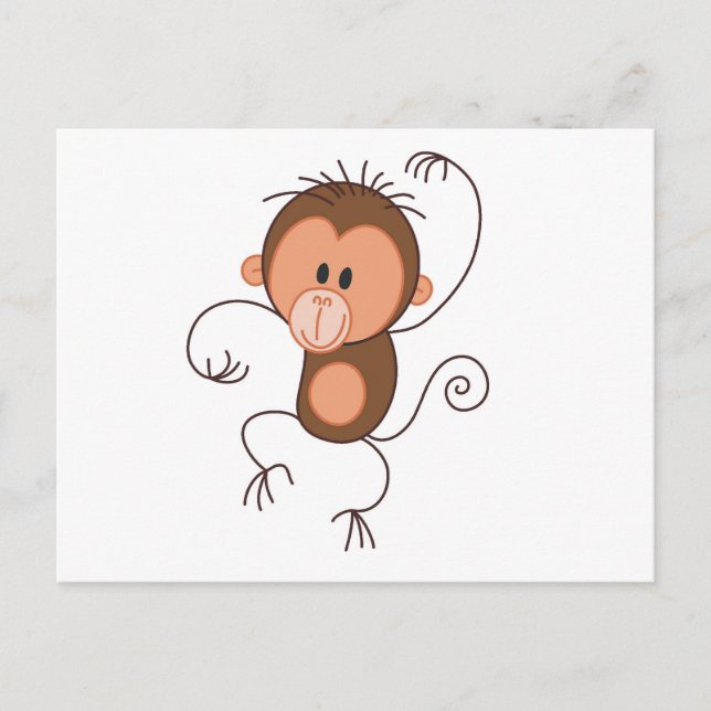 Cute Dancing Monkey Postkarte (Vorderseite)
