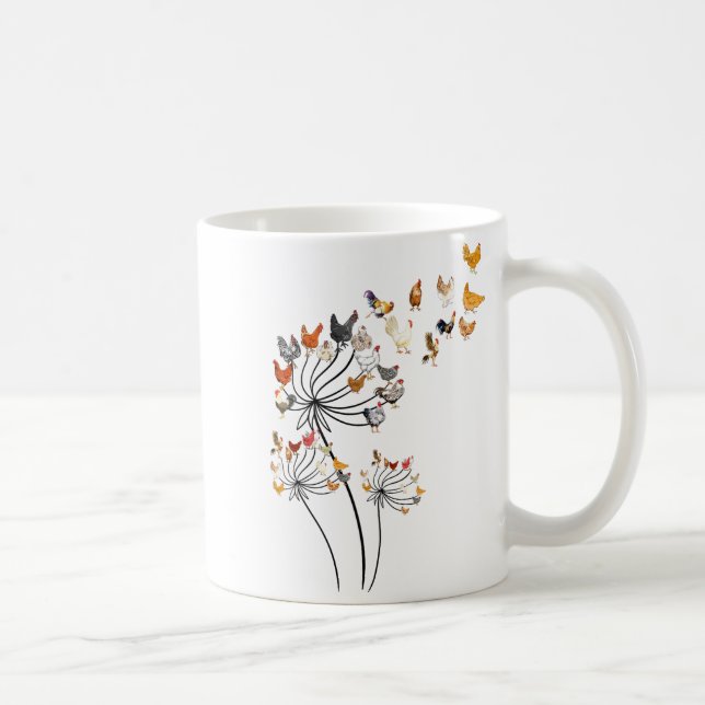 Cute Dandelion Chickens Lover Shirts For Women Gir Kaffeetasse (Rechts)