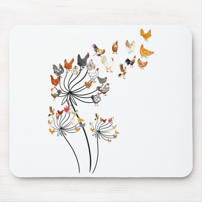 Cute Dandelion Chickens Lover Shirts For Women Gir Mousepad (Vorne)