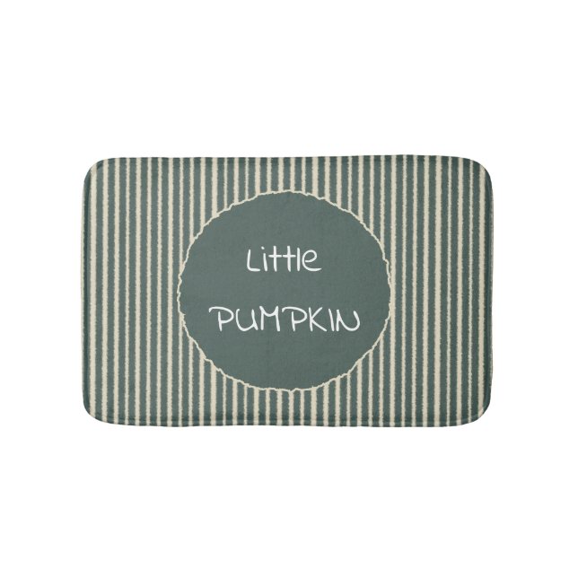 Cute Dark Green Stripes Bath Mat Badematte (Vorderseite)