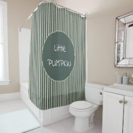 Cute Dark Green Stripes Shower Curtain Duschvorhang
