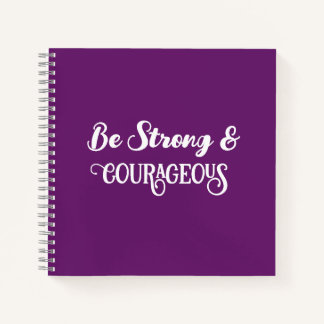 Cute Dark Purple Strong and Courageous Simple Notizbuch