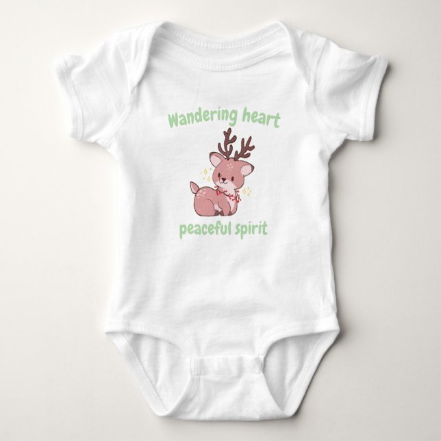 Cute Deer Baby Bodysuit–Soft & Sweet Forest Style Baby Strampler (Vorderseite)