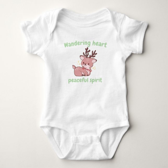Cute Deer Baby Bodysuit–Soft & Sweet Forest Style Strampler (Vorderseite)