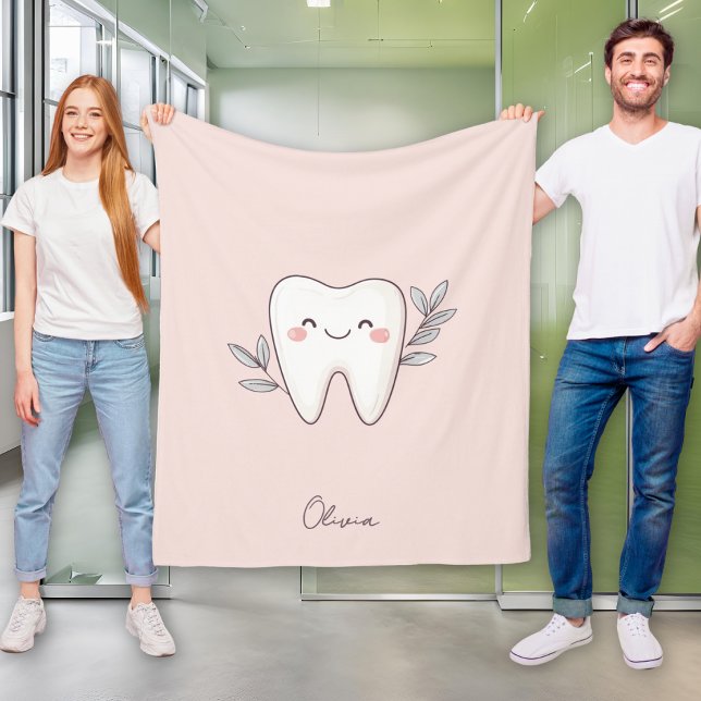 Cute Dental Personalized Pink Fleecedecke (Von Creator hochgeladen)