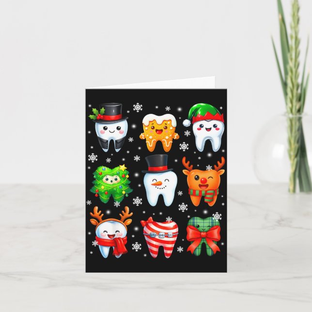 Cute Dental Tooth Snowman Christmas Xmas Men Women Karte (Vorderseite)