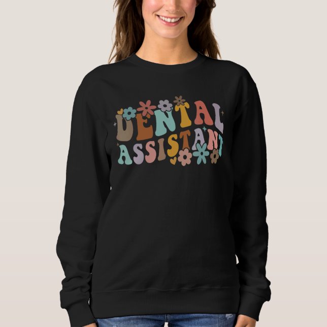 Cute Dentist Dental Assistant Oral Hygienist Retro Sweatshirt (Vorderseite)