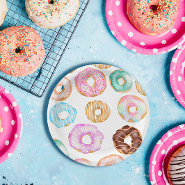 Cute desert sweet donuts illustration pattern pappteller