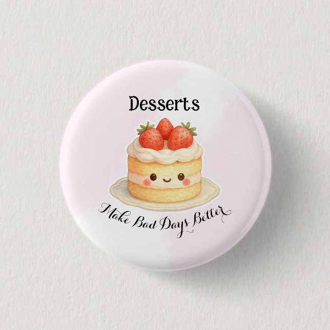Cute Dessert Button Pin (Vorderseite)