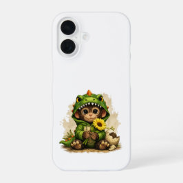 Cute Dino Monkey iPhone 16 Case – Kawaii Animal Hülle