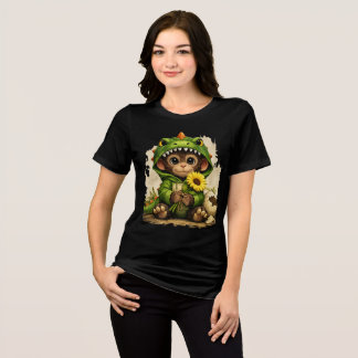 Cute Dino Monkey T-Shirt – Adorable Animal Gift Tri-Blend Shirt
