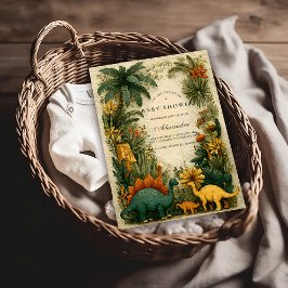 Cute Dinosaur Baby Shower Einladung