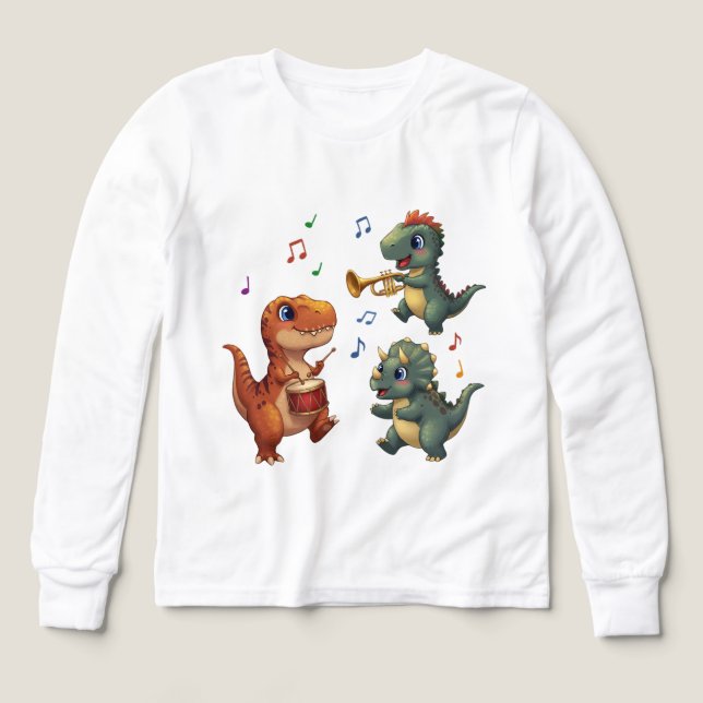 Cute Dinosaur Band Cartoon Illustration (Design Vorderseite)