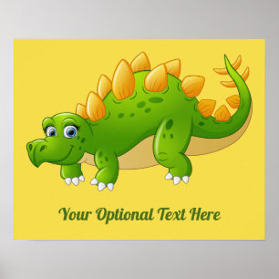 Cute Dinosaur custom text & color poster