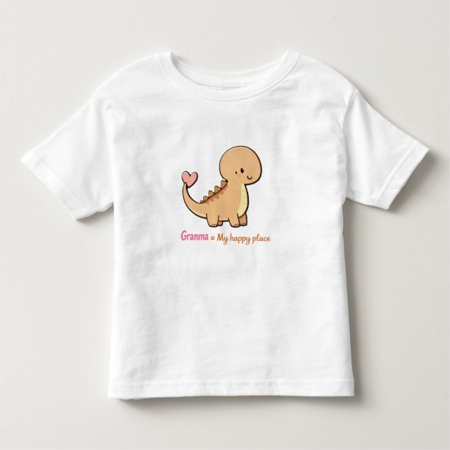 Cute Dinosaur Granma My Safe Place Toddler Shirt | (Vorderseite)