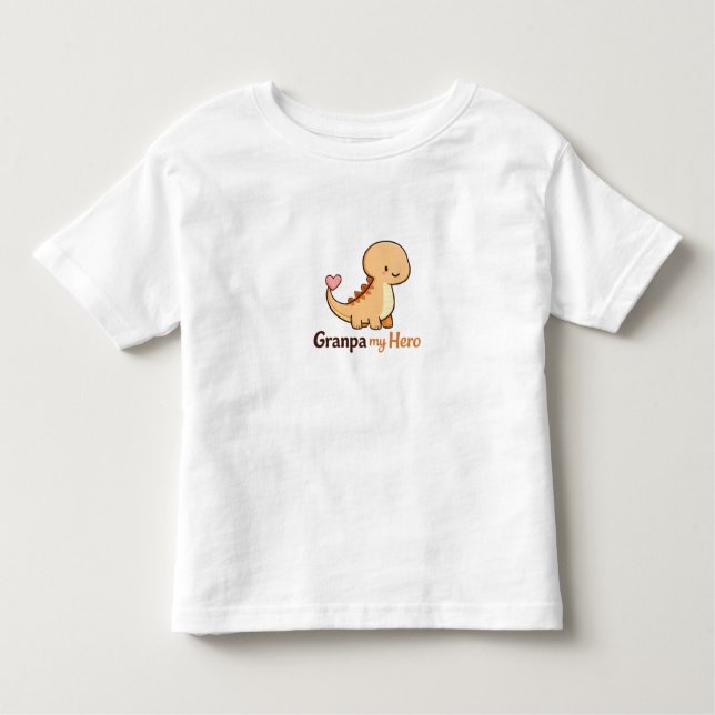 Cute Dinosaur Granpa My Hero Toddler T-Shirt | Gra (Vorderseite)