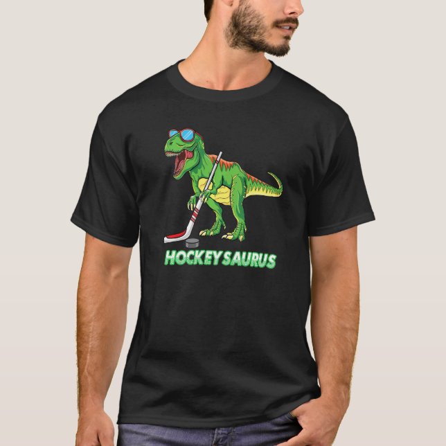 Cute Dinosaur Ice Hockey Trex Kids Boys funny ice  T-Shirt (Vorderseite)