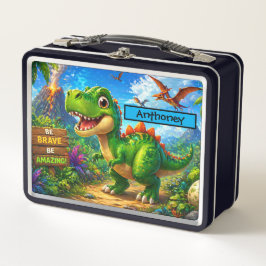 Cute Dinosaur Kids Lunch Box Colorful T Rex