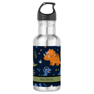 Cute Dinosaur Pattern Colorful  Edelstahlflasche