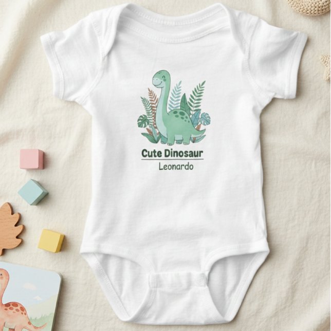 Cute Dinosaur Personalized Baby Bodysuit  Strampler (Von Creator hochgeladen)