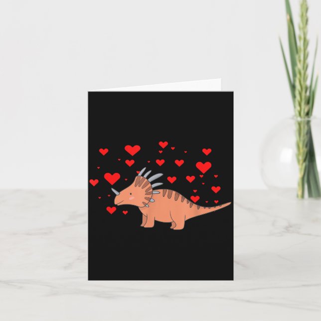 Cute Dinosaur Shirt For Valentines Day _ Tricerato Karte (Vorderseite)