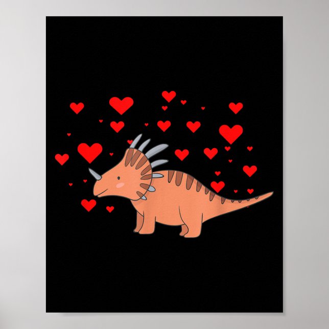 Cute Dinosaur Shirt For Valentines Day _ Tricerato Poster (Vorne)
