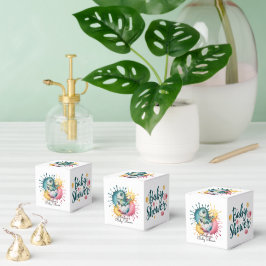 Cute Dinosaur with Watercolor Splash Baby Shower Geschenkschachtel