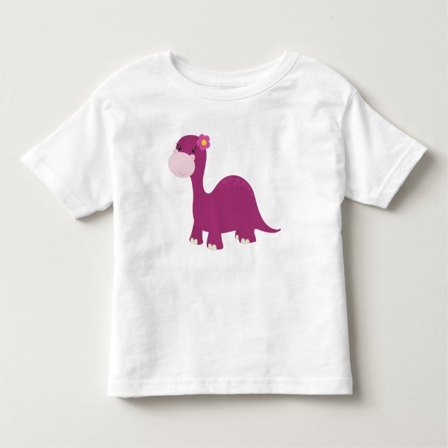 Cute Dinosaurier, Girl-Dinosaurier, rosa Dinosauri Kleinkind T-shirt (Vorderseite)