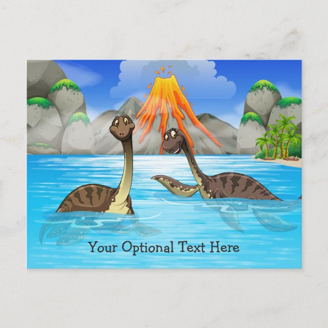 Cute Dinosaurs custom text postcard Postkarte (Vorderseite)