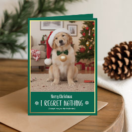 Cute Dog Christmas Holiday Funny Photo Folded Feiertagskarte