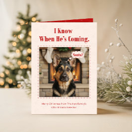 Cute Dog Funny Pet Family Photo Christmas Folded Feiertagskarte