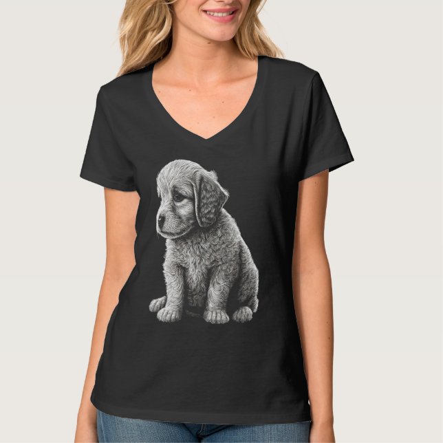 Cute Dog Graphic Puppy Illustration 1 T-Shirt (Vorderseite)