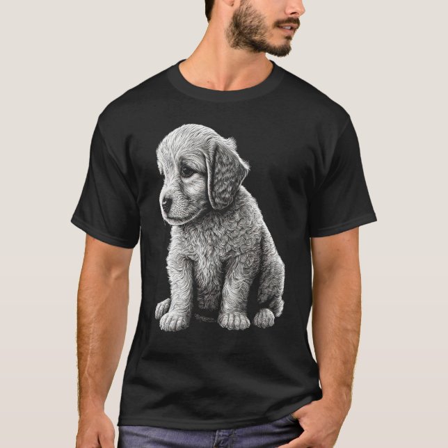 Cute Dog Graphic Puppy Illustration 1 T-Shirt (Vorderseite)