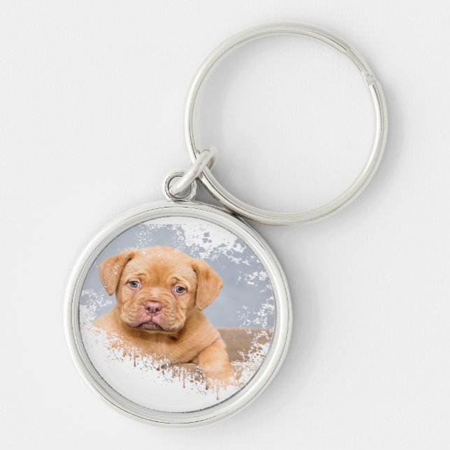 Cute Dog Keychain – Adorable Puppy Photo Keyring f Schlüsselanhänger (Vorne)