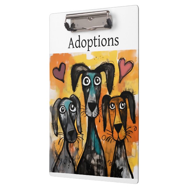 Cute Dog Love Red Hearts Clipboard  Klemmbrett (Links)