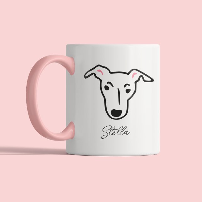 Cute Dog Lover Dog Mom Dog Dad | Greyhound Zweifarbige Tasse (Von Creator hochgeladen)