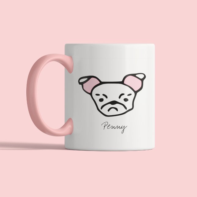 Cute Dog Lover Dog Mom Dog Dad | Pug Zweifarbige Tasse (Von Creator hochgeladen)