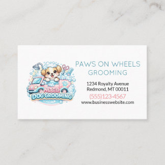 Cute Dog Mobile Pet Grooming Service Visitenkarte
