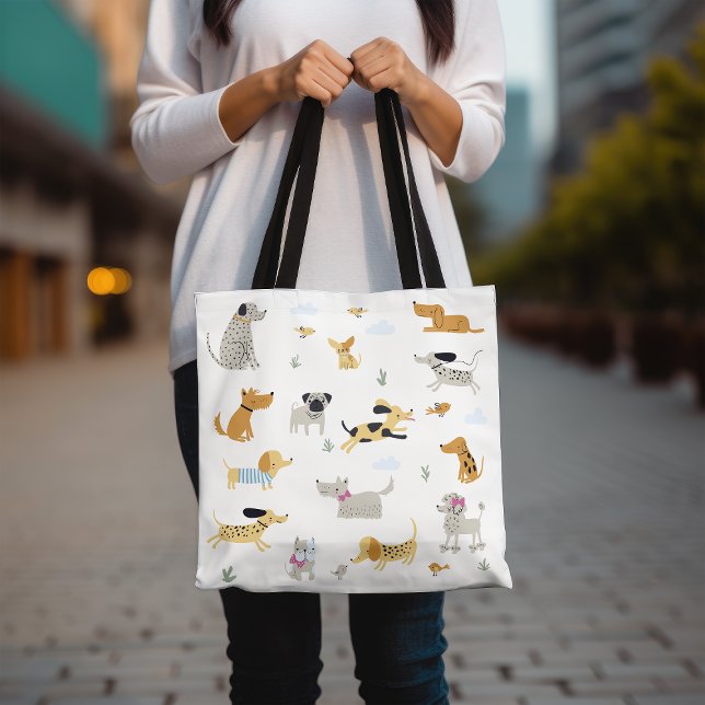 Cute Dog Muster Tote Beutel, Adorable Pet Lover's (Von Creator hochgeladen)