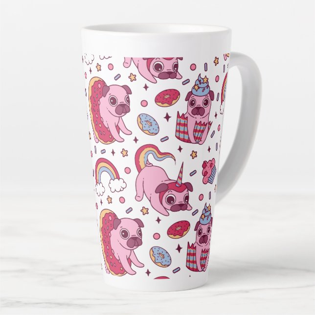 Cute dog pattern for dog lovers milchtasse (Rechte Ecke)
