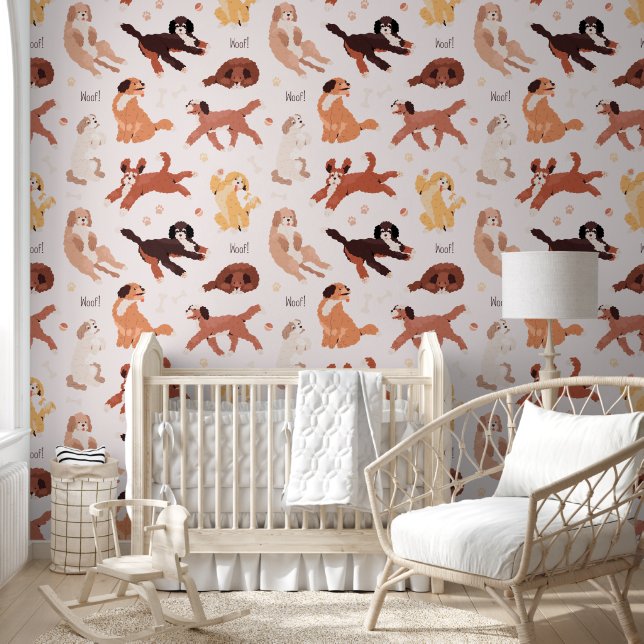 Cute Dog Pattern for Your Kid Room Tapete (Kinder)