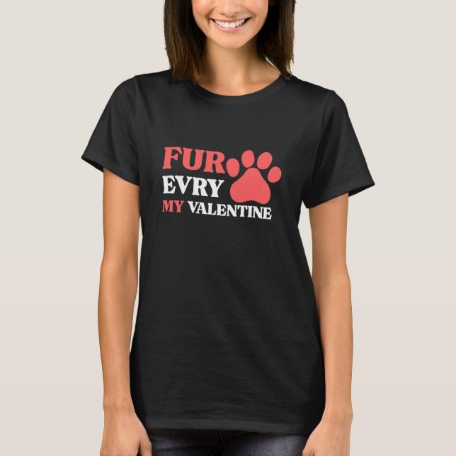 Cute Dog Paw Valentine Design for Pet Lovers T-Shirt (Vorderseite)