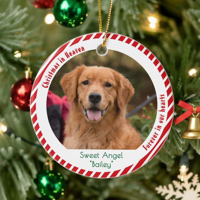 Cute Dog Photo Pet Memorial Keepsake Christmas Keramik Ornament (Von Creator hochgeladen)