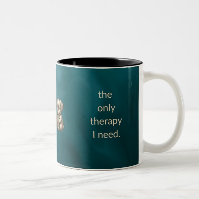 Cute Dog Reading Mug Gift for Readers - Two Tone Zweifarbige Tasse (Rechts)