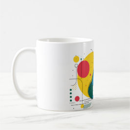 Cute dog sits in colorful art space kaffeetasse