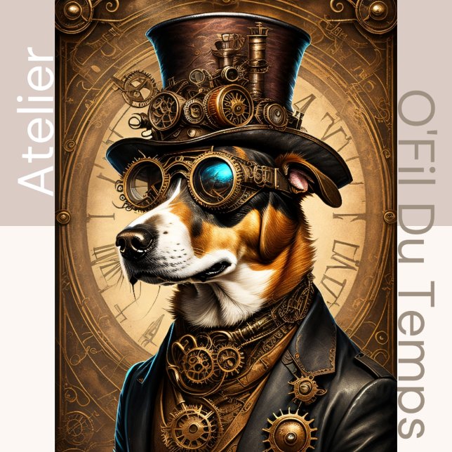 Cute Dog Steampunk Hat 13X19 Seidenpapier (Von Creator hochgeladen)